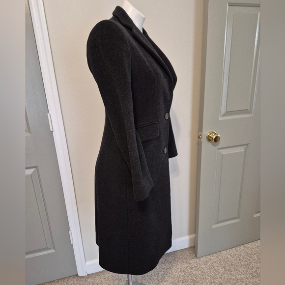J.Crew Top Coat Wool/Cashmere Button Down Fully Lined Charcoal Peacoat(2)Petite - Picture 3 of 11